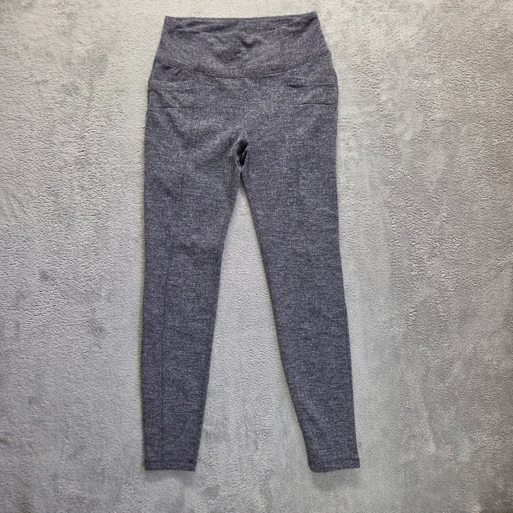 Athleta Leggings Womens Medium Blue Herringbone Metro High Waisted Stretch